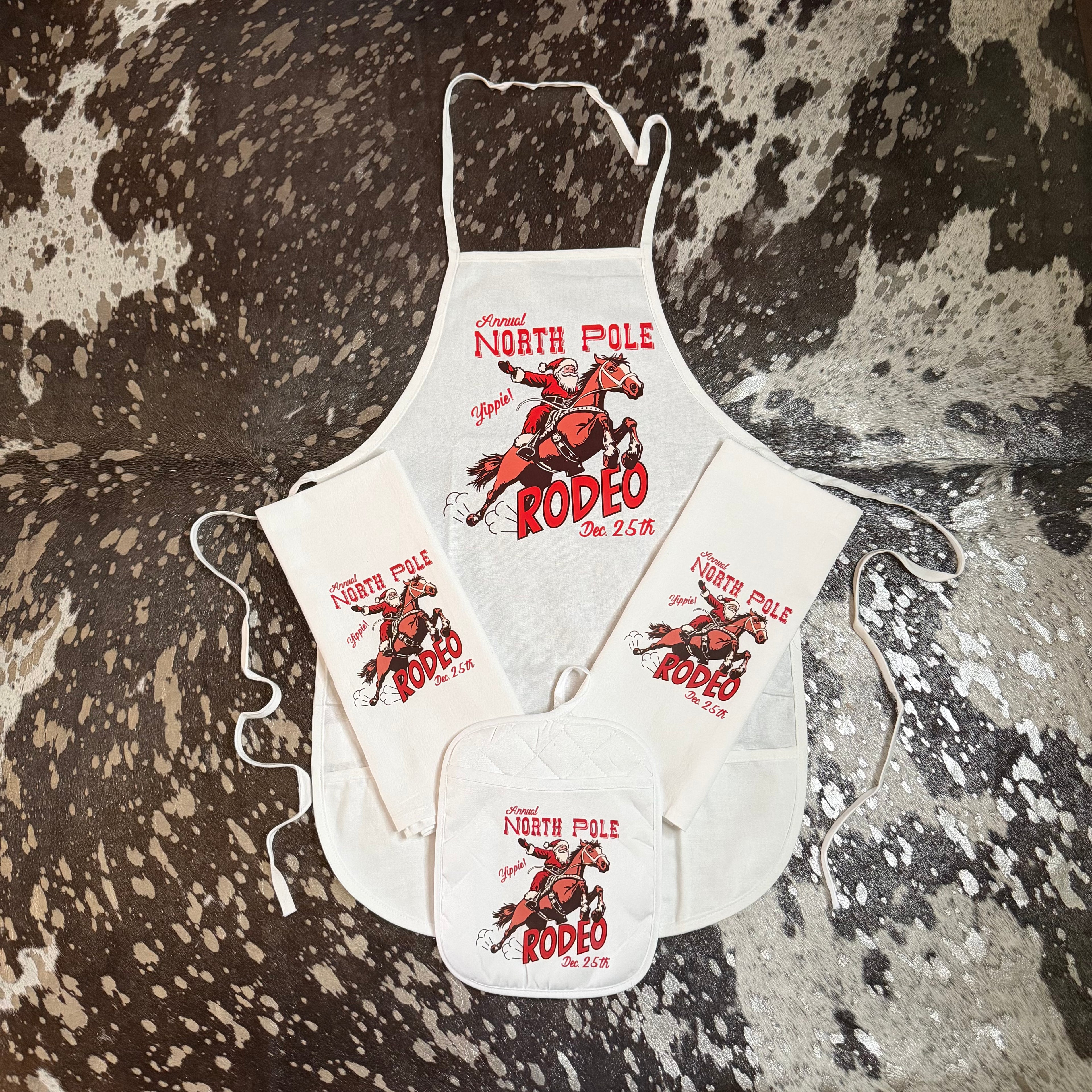 North Pole Rodeo Apron Set
