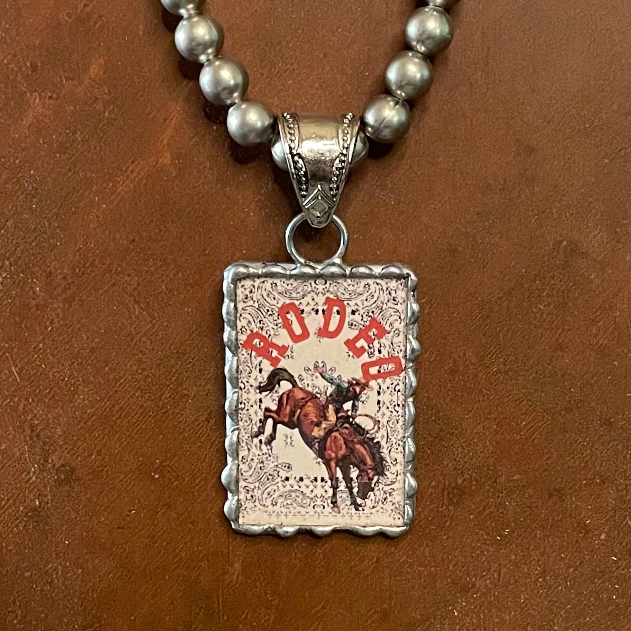 Vintage Style Rodeo Pendant Necklace