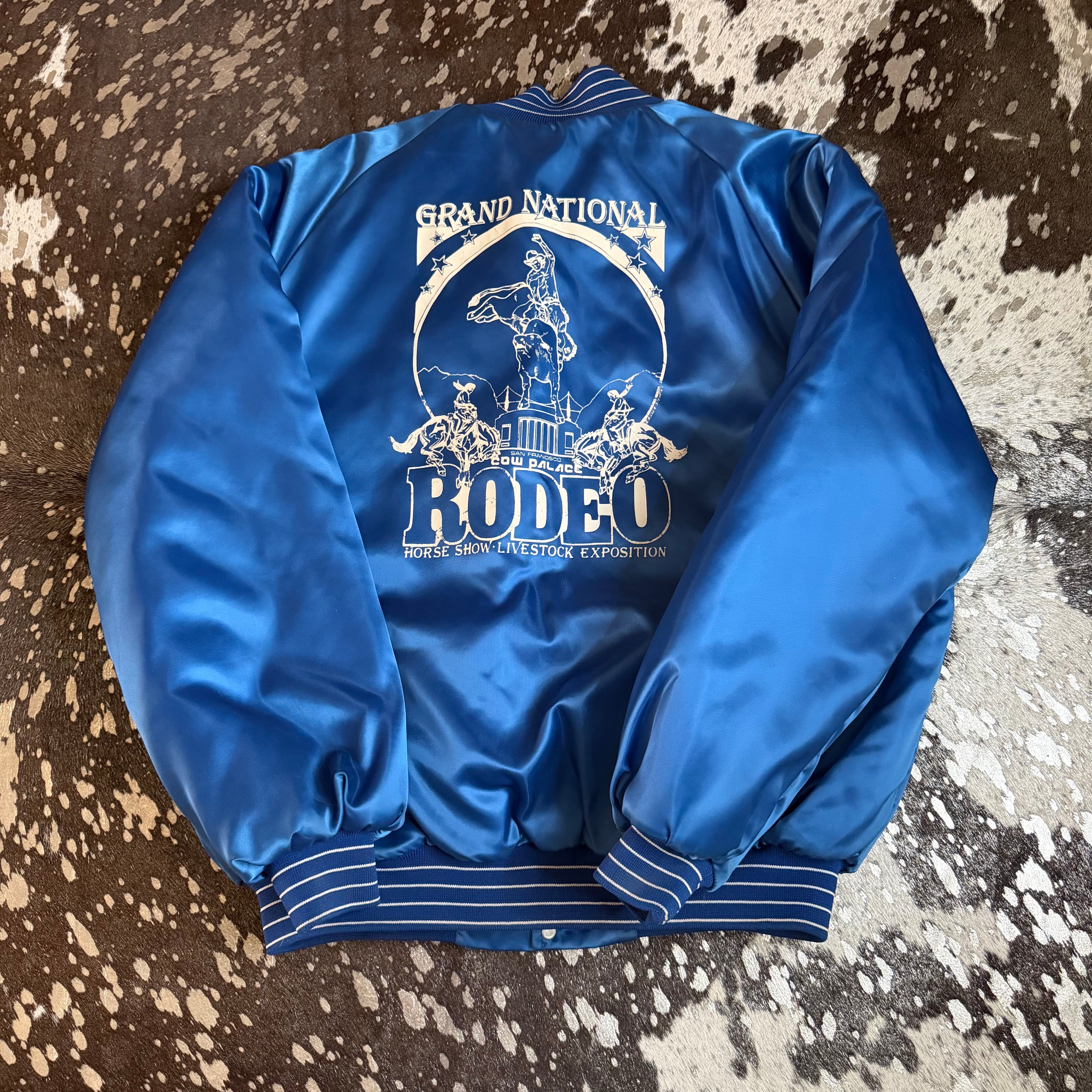 2XLarge Vintage Cow Palace Blue Satin Jacket