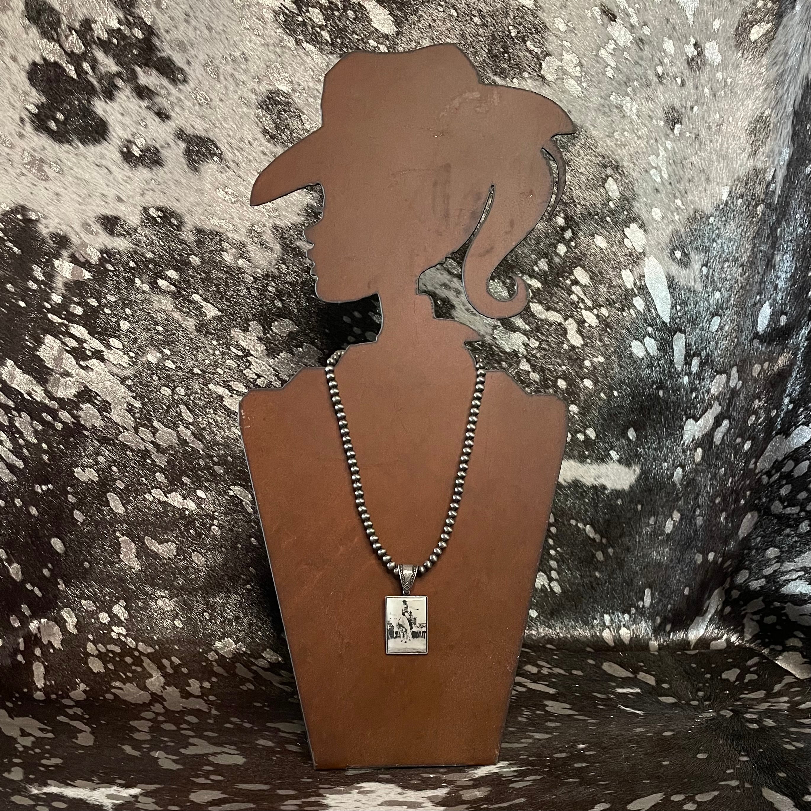 Vintage Style Bull Riding Necklace