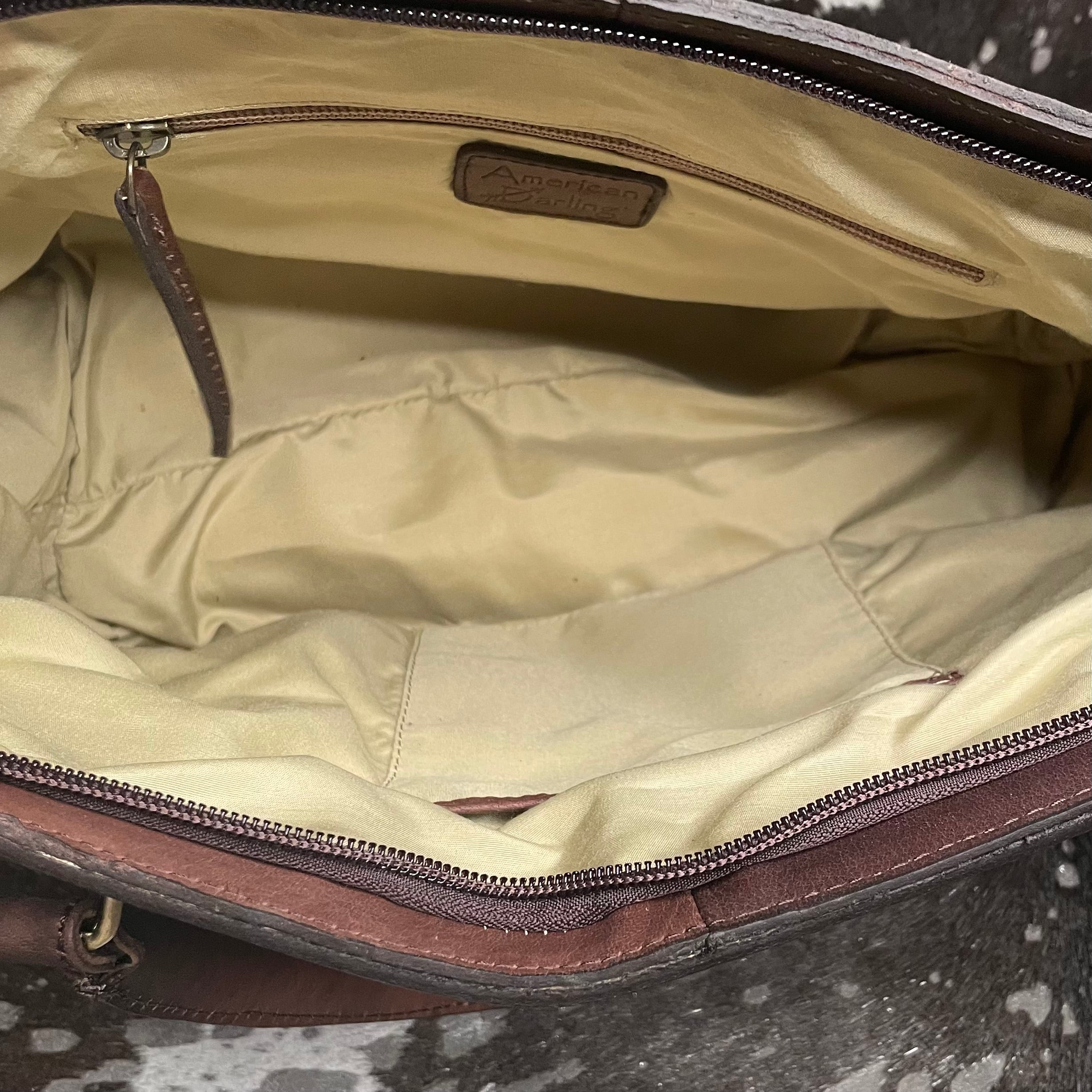 American Darling Hair on Hide Acid Wash Tote with Leather Trim