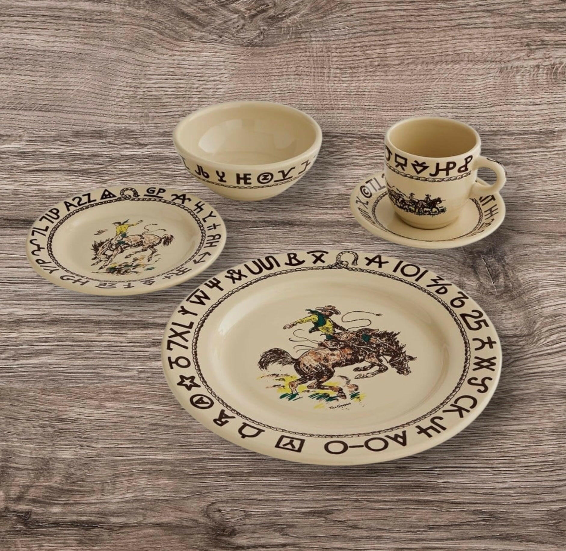 True West Rodeo Pattern 5 Piece Place Setting
