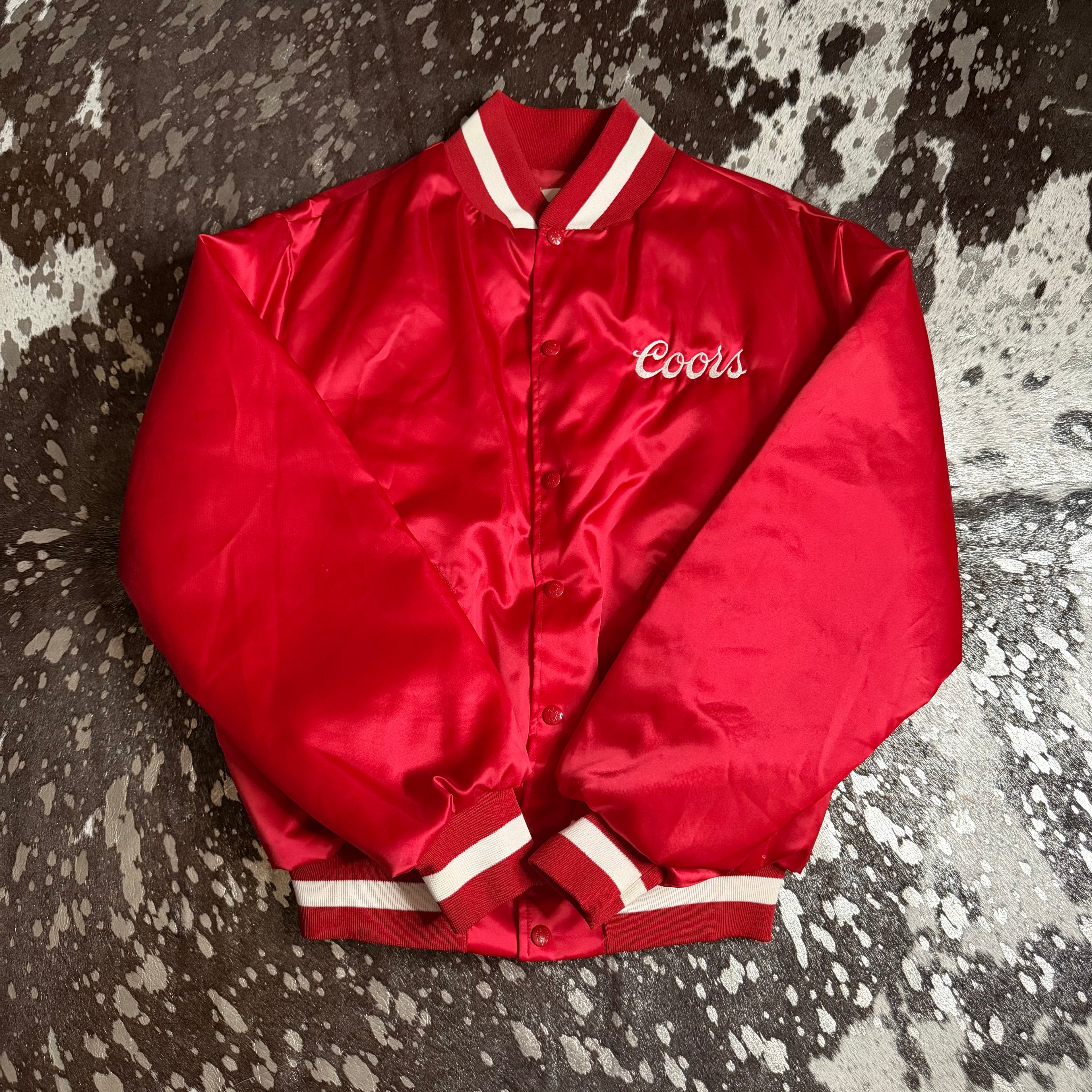 Large Vintage Coors Chute Out Pro Rodeo Satin Jacket