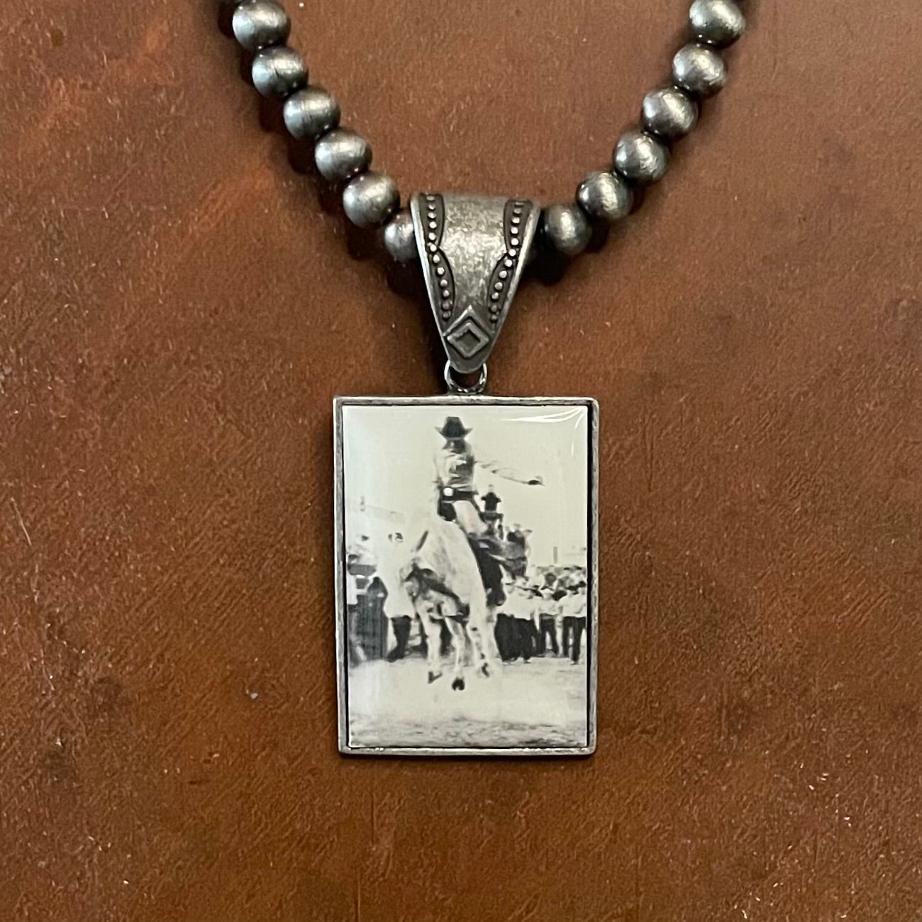 Vintage Style Bull Riding Necklace