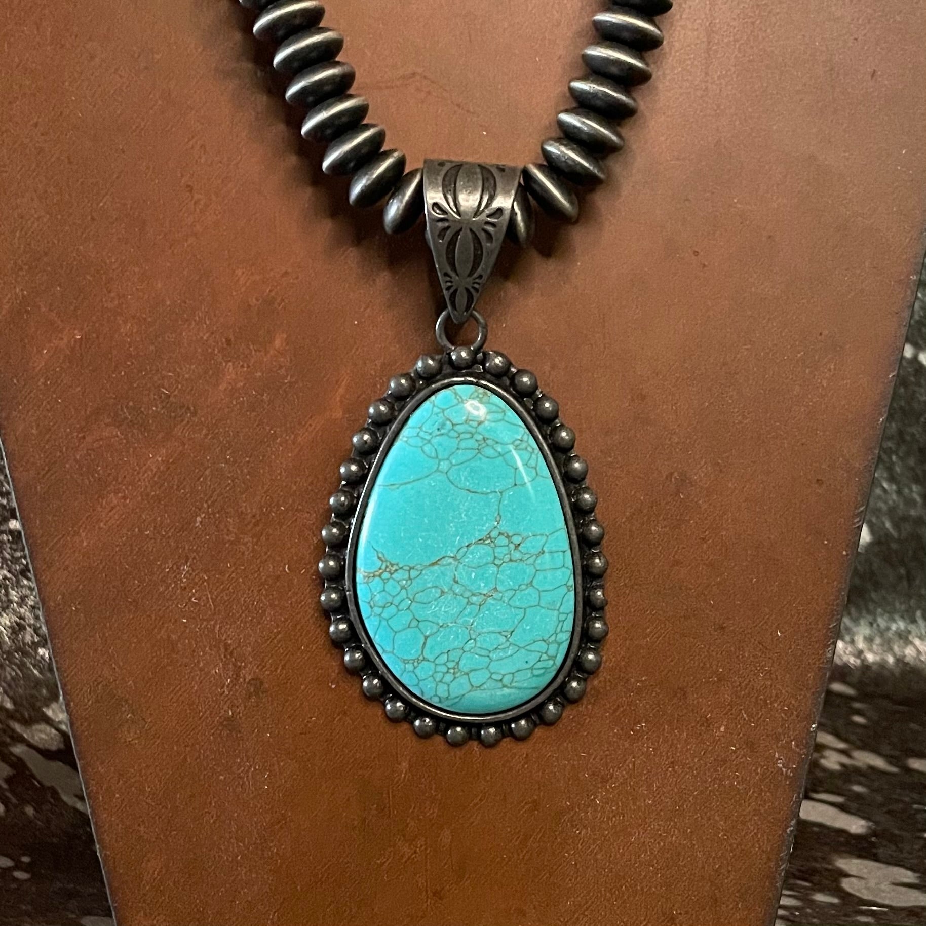 Turquoise Teardrop Pendant Necklace