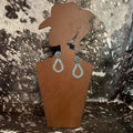FAUX Turquoise Floral Concho Teardrop Earrings