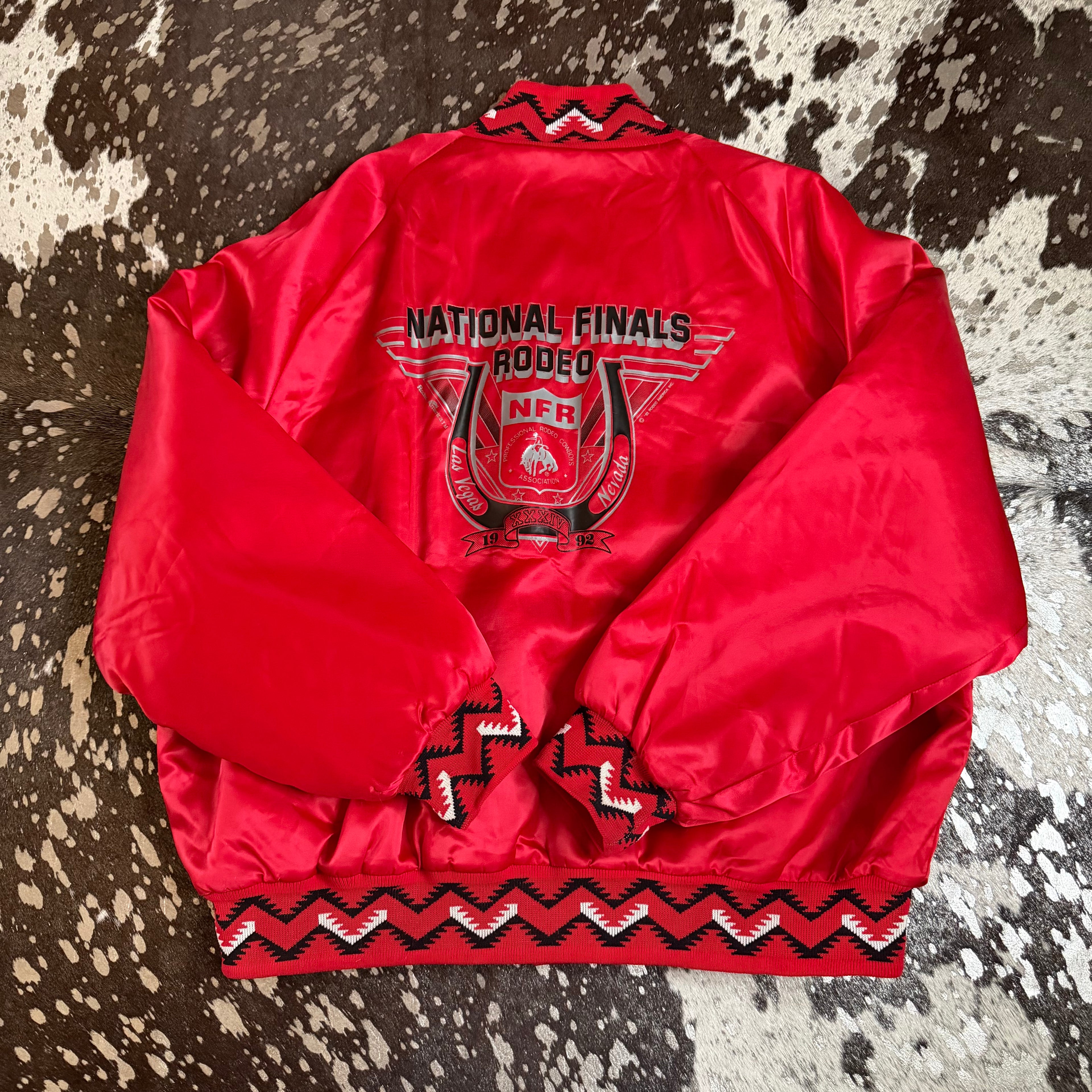 3XLarge Vintage 1992 NFR Red Satin Jacket