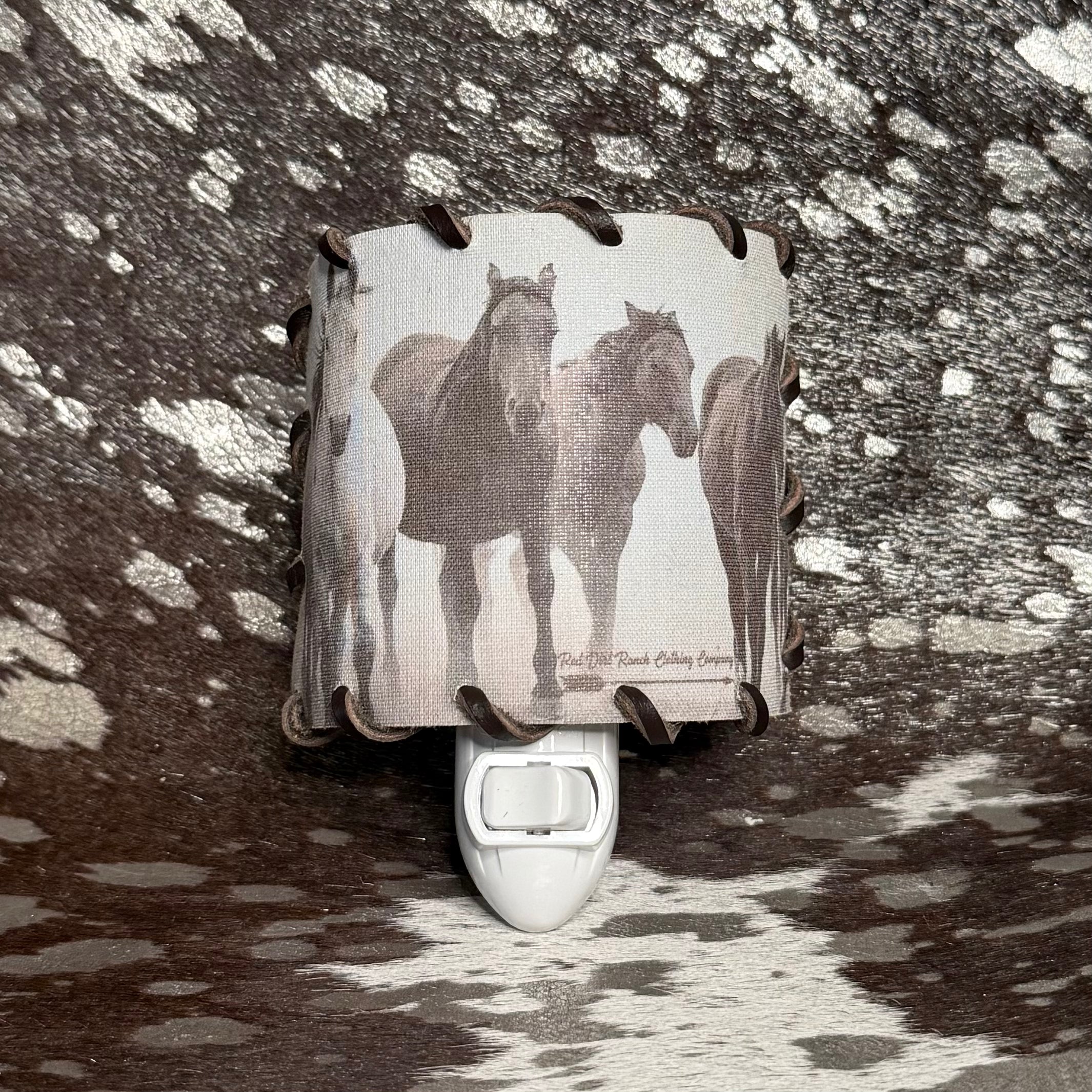 Product with horse design on a textured surface