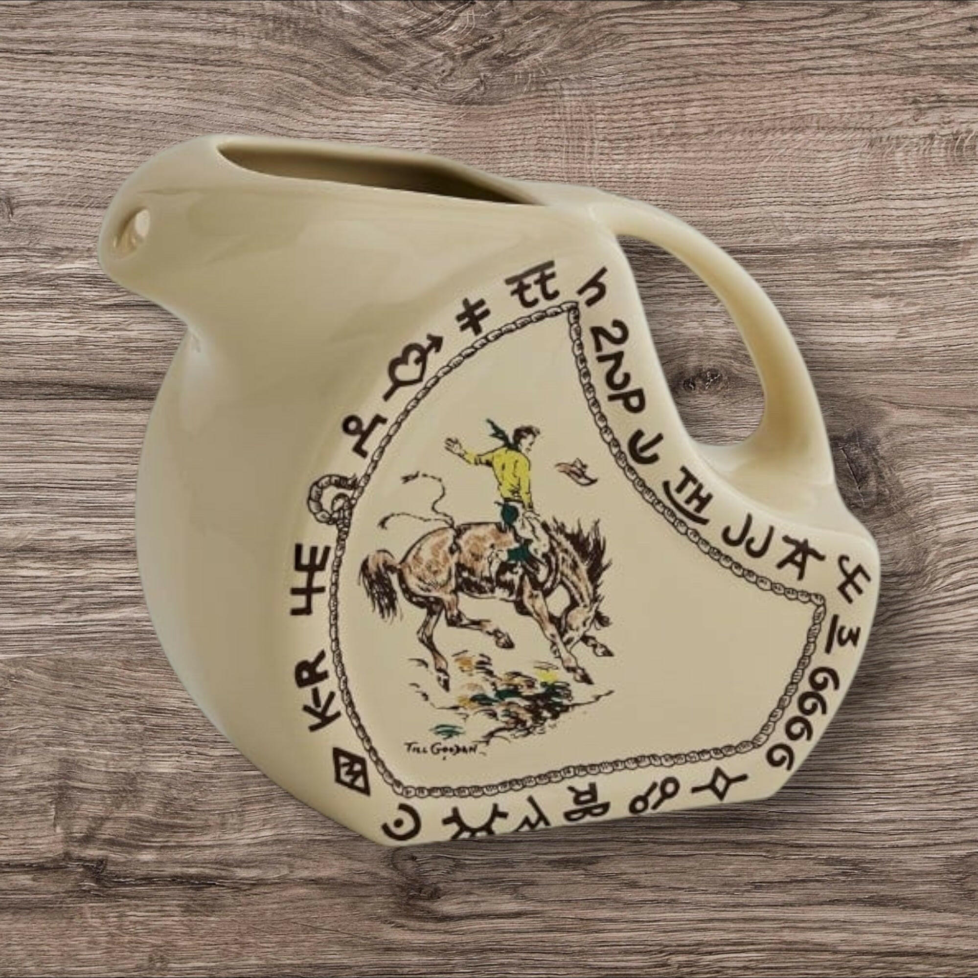 True West Rodeo Pattern Water/Ice Tea Pitcher