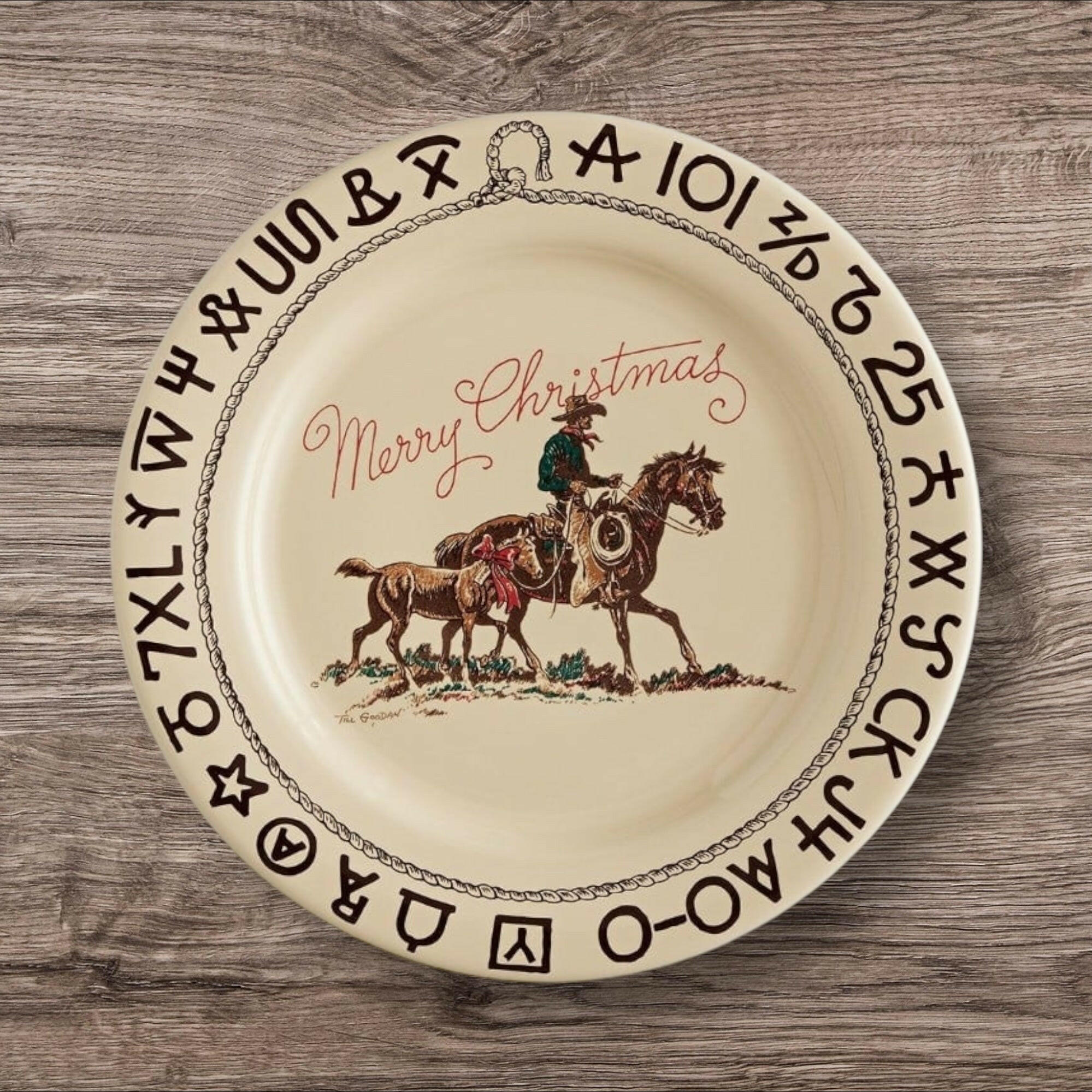 True West Christmas Pattern 11" Dinner Plate
